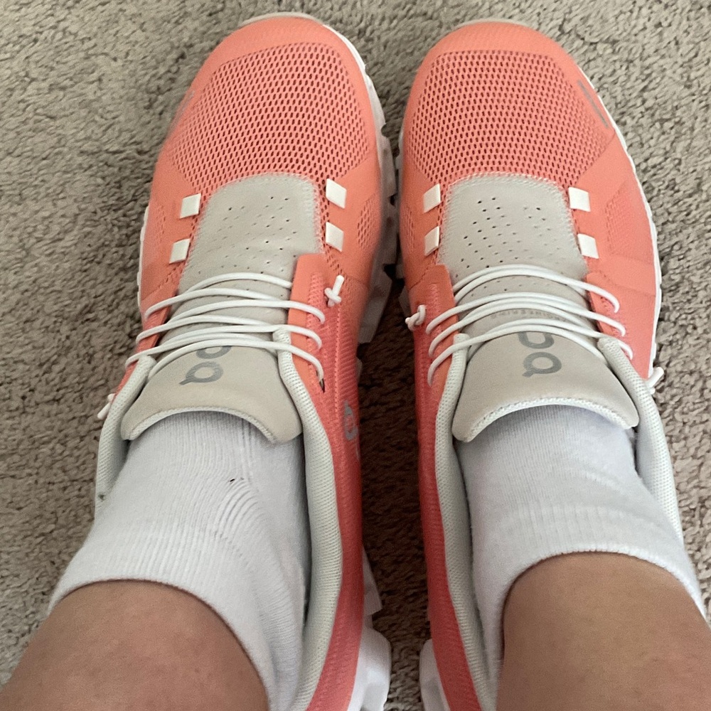 On Running Women's Peach and Gray Sneakers size 11
